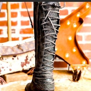 Glitter riding boots